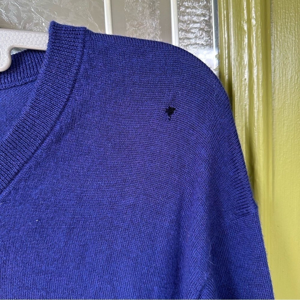 Turnburry Men’s Large Blue Long Sleeve 100% Fine Merino Wool Sweater - Picture 3 of 5